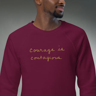 Courage by Jayne | Organic Raglan Crew Sweatshirt Unisex - Dark Yarn