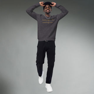 Courage by Jayne | Organic Raglan Crew Sweatshirt Unisex - Dark Yarn