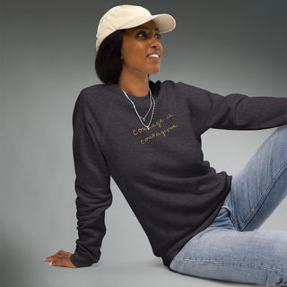 Courage by Jayne | Organic Raglan Crew Sweatshirt Unisex - Dark Yarn