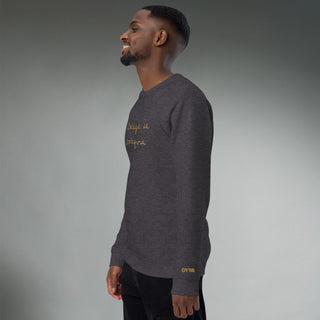 Courage by Jayne | Organic Raglan Crew Sweatshirt Unisex - Dark Yarn