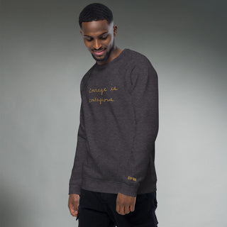 Courage by Jayne | Organic Raglan Crew Sweatshirt Unisex - Dark Yarn