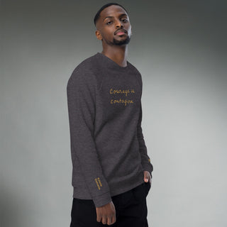 Courage by Jayne | Organic Raglan Crew Sweatshirt Unisex - Dark Yarn
