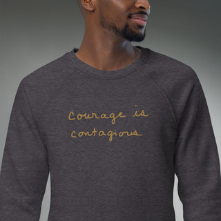 Courage by Jayne | Organic Raglan Crew Sweatshirt Unisex - Dark Yarn