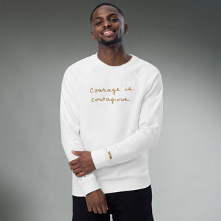 Courage by Jayne | Organic Raglan Crew Sweatshirt Unisex - Dark Yarn