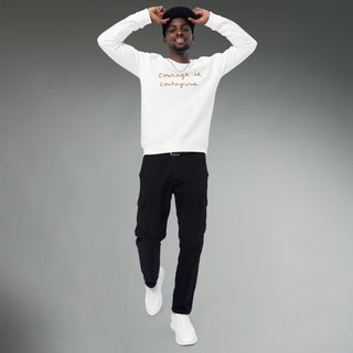 Courage by Jayne | Organic Raglan Crew Sweatshirt Unisex - Dark Yarn