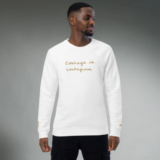 Courage by Jayne | Organic Raglan Crew Sweatshirt Unisex - Dark Yarn