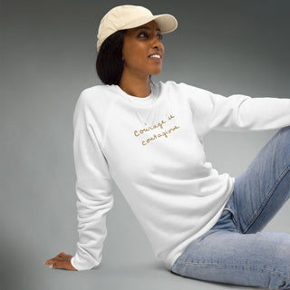 Courage by Jayne | Organic Raglan Crew Sweatshirt Unisex - Dark Yarn