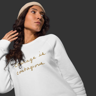 Courage by Jayne | Organic Raglan Crew Sweatshirt Unisex - Dark Yarn