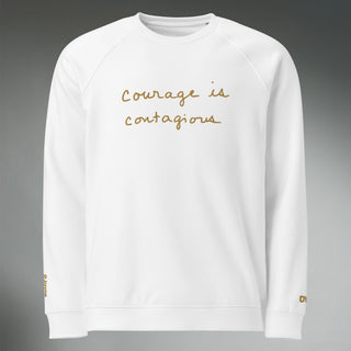Courage by Jayne | Organic Raglan Crew Sweatshirt Unisex - Dark Yarn