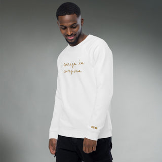 Courage by Jayne | Organic Raglan Crew Sweatshirt Unisex - Dark Yarn