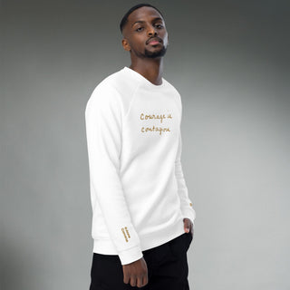Courage by Jayne | Organic Raglan Crew Sweatshirt Unisex - Dark Yarn