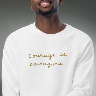 Courage by Jayne | Organic Raglan Crew Sweatshirt Unisex - Dark Yarn