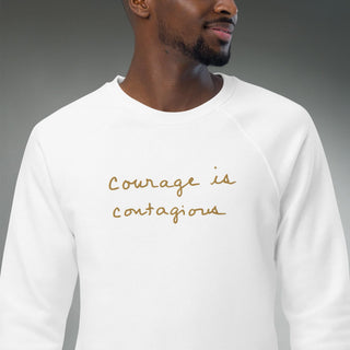 Courage by Jayne | Organic Raglan Crew Sweatshirt Unisex - Dark Yarn