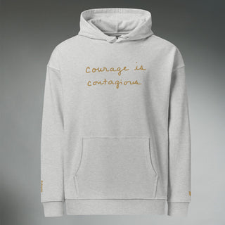 Courage by Jayne | Organic Hooded Sweatshirt - Dark Yarn