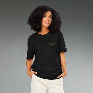 Courage by Jayne | Organic Ribbed Neck T-Shirt Unisex - Dark Yarn