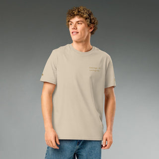 Courage by Jayne | Organic Ribbed Neck T-Shirt Unisex - Dark Yarn