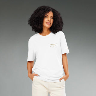 Courage by Jayne | Organic Ribbed Neck T-Shirt Unisex - Dark Yarn