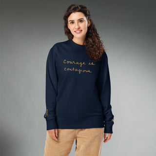 Courage by Jayne | Organic Crew Sweatshirt Unisex - Dark Yarn