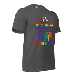 Hi Gay Happy Pride | Graphic Dream Tee - Dark Yarn