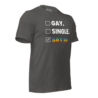 Single Gay Say Hi | Graphic Dream Tee - Dark Yarn