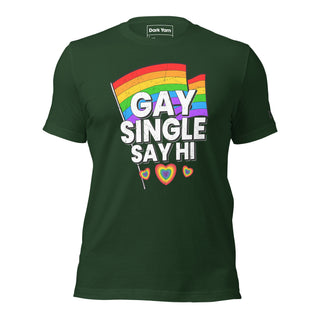 Single Gay Say Hi | Graphic Dream Tee - Dark Yarn