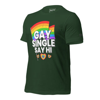 Single Gay Say Hi | Graphic Dream Tee - Dark Yarn