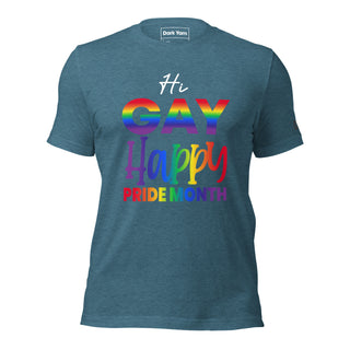 Hi Gay Happy Pride | Graphic Dream Tee - Dark Yarn