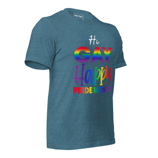 Hi Gay Happy Pride | Graphic Dream Tee - Dark Yarn