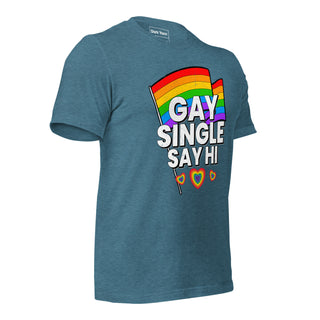 Single Gay Say Hi | Graphic Dream Tee - Dark Yarn