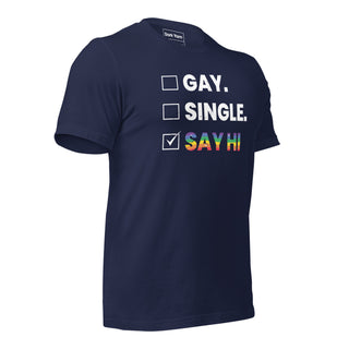 Single Gay Say Hi | Graphic Dream Tee - Dark Yarn