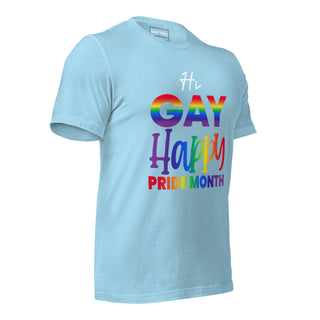 Hi Gay Happy Pride | Graphic Dream Tee - Dark Yarn