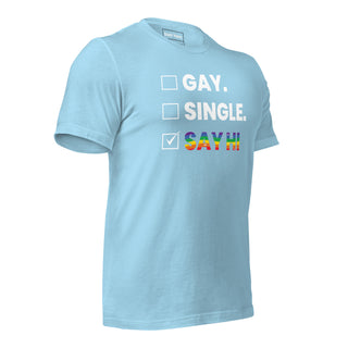 Single Gay Say Hi | Graphic Dream Tee - Dark Yarn