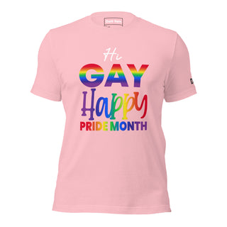 Hi Gay Happy Pride | Graphic Dream Tee - Dark Yarn