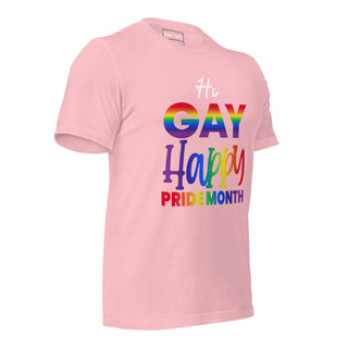 Hi Gay Happy Pride | Graphic Dream Tee - Dark Yarn