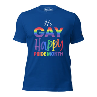 Hi Gay Happy Pride | Graphic Dream Tee - Dark Yarn