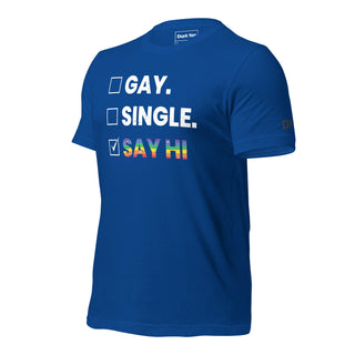 Single Gay Say Hi | Graphic Dream Tee - Dark Yarn