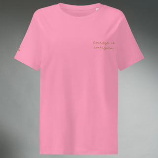 Courage By Jayne | Women’s Organic Ribbed Neck T-Shirt - Dark Yarn
