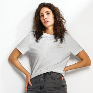 Courage By Jayne | Women’s Organic Ribbed Neck T-Shirt - Dark Yarn