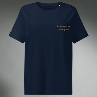 Courage By Jayne | Women’s Organic Ribbed Neck T-Shirt - Dark Yarn
