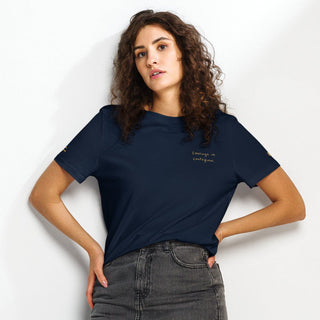Courage By Jayne | Women’s Organic Ribbed Neck T-Shirt - Dark Yarn