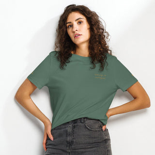 Courage By Jayne | Women’s Organic Ribbed Neck T-Shirt - Dark Yarn