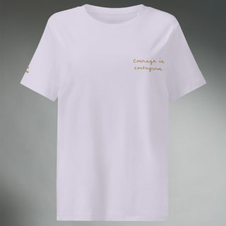Courage By Jayne | Women’s Organic Ribbed Neck T-Shirt - Dark Yarn