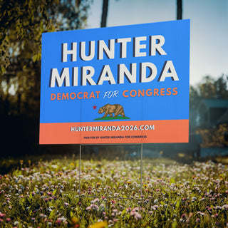 Hunter For Congress Yard Sign - Dark Yarn