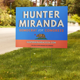 Hunter For Congress Yard Sign - Dark Yarn