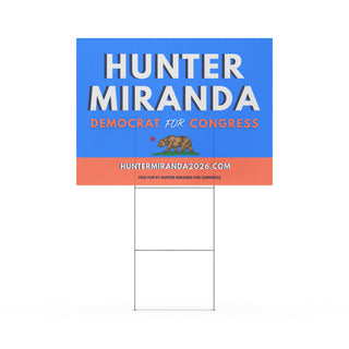 Hunter For Congress Yard Sign - Dark Yarn